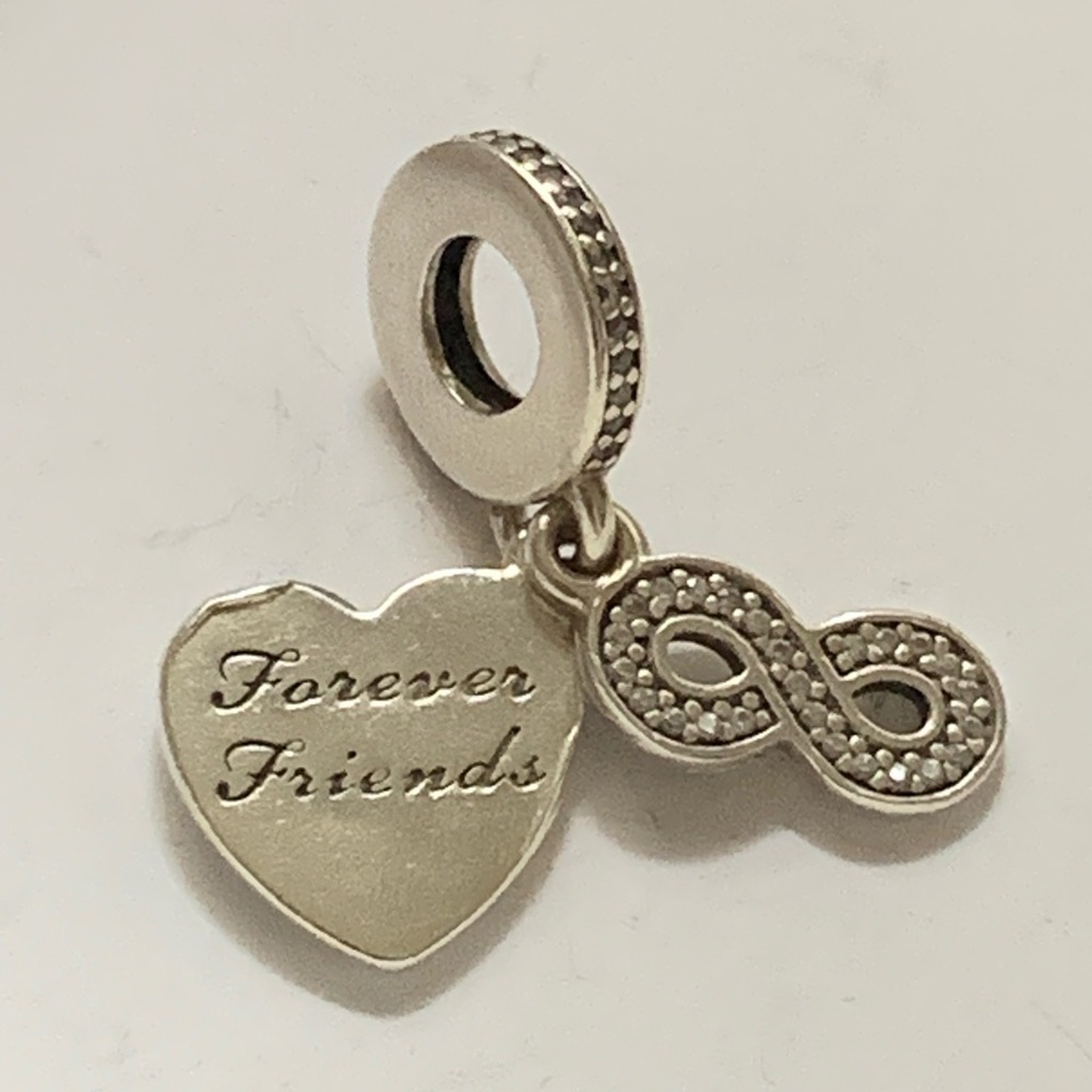 Authentic Pandora Forever Friends Sterling Silver Heart & Infinity Charm Pendant